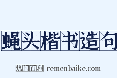 蝇头楷书造句是什么意思的图片